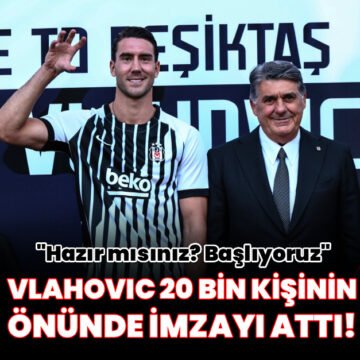 Beşiktaş, Dusan Vlahovic için imza töreni düzenledi Beşiktaş taraftarları Tüpraş Stadı'nda Dusan Vlahovic'i alkışlıyor
